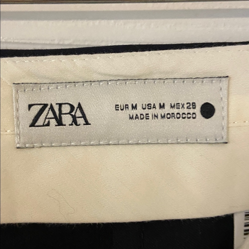 Zara Wool Blend Elegant Black Trousers size M inseam 32” waist 32” brand new - Picture 5 of 8